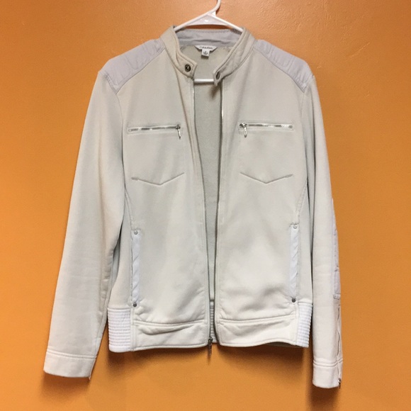 Calvin Klein cream moto jacket - Picture 1 of 8